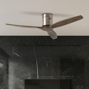 Ventilator de tavan ZEVENTI SPELLO Wi-Fi Tuya crom mat/stejar + telecomandă