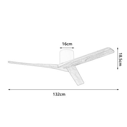 ZEVENTI - Ventilator de tavan VELLON Wi-Fi Tuya negru/nuc + telecomandă