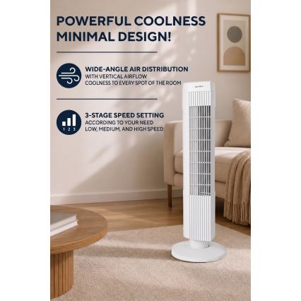 Ventilator în coloană 50W/230V alb