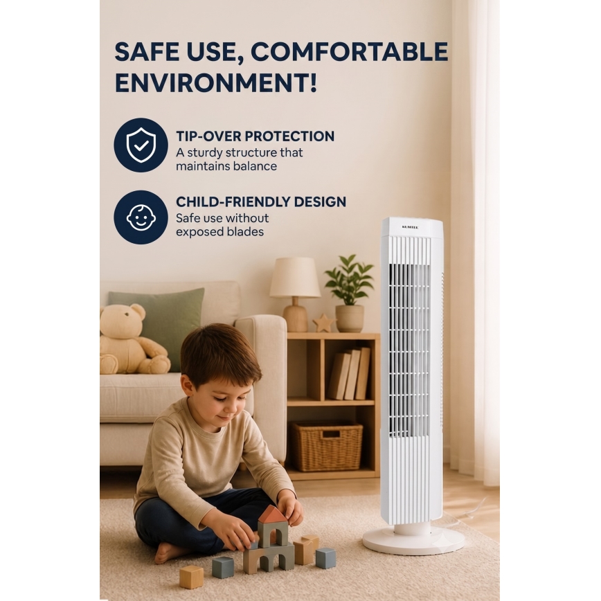 Ventilator în coloană 50W/230V alb