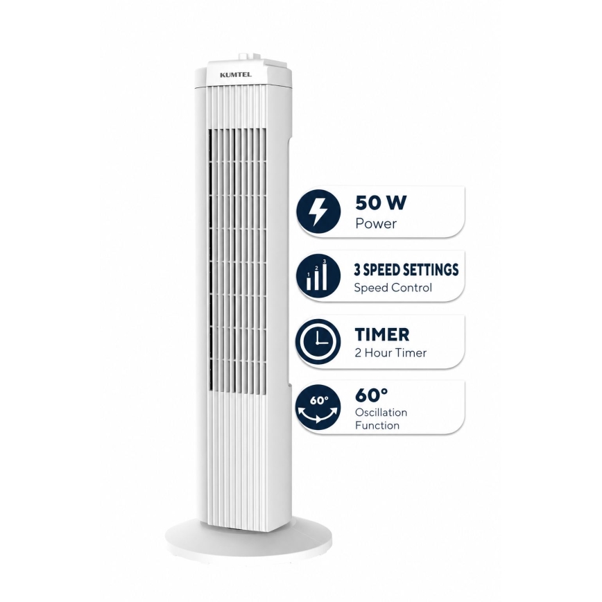 Ventilator în coloană 50W/230V alb