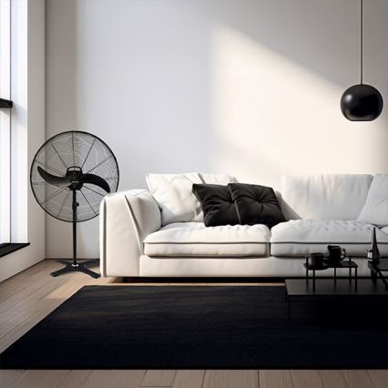 Ventilator industrial de podea 115W/230V, înălțime 188 cm, negru