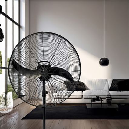 Ventilator industrial de podea 115W/230V, înălțime 188 cm, negru