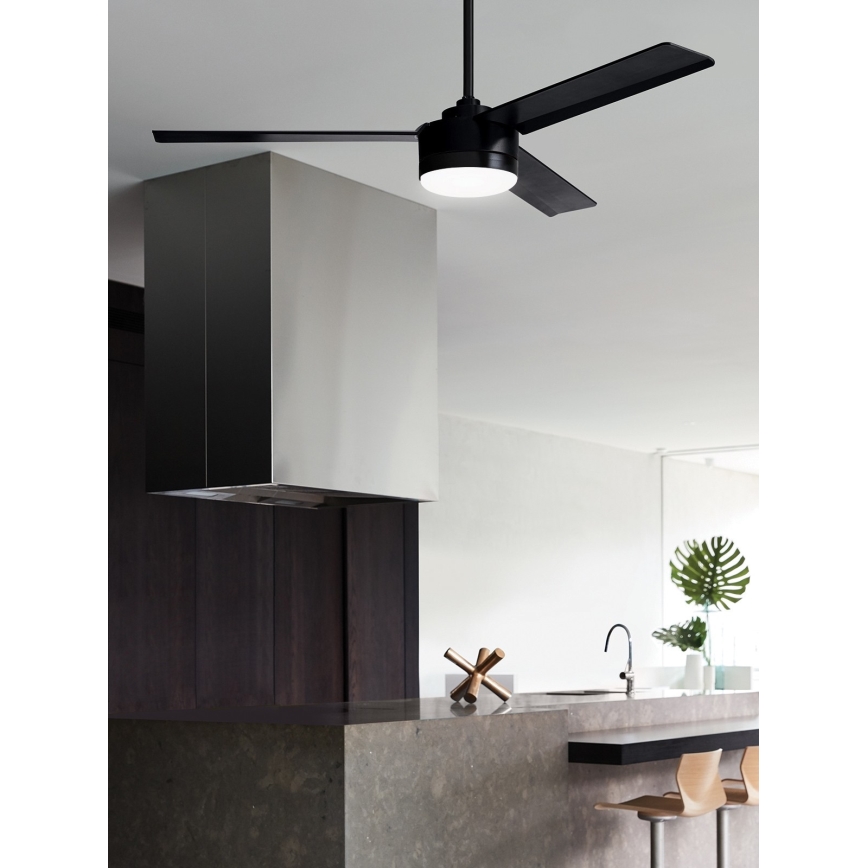 Ventilator LED de tavan BAYSIDE 213033 LAGOON GX53/17W/230V negru + telecomandă