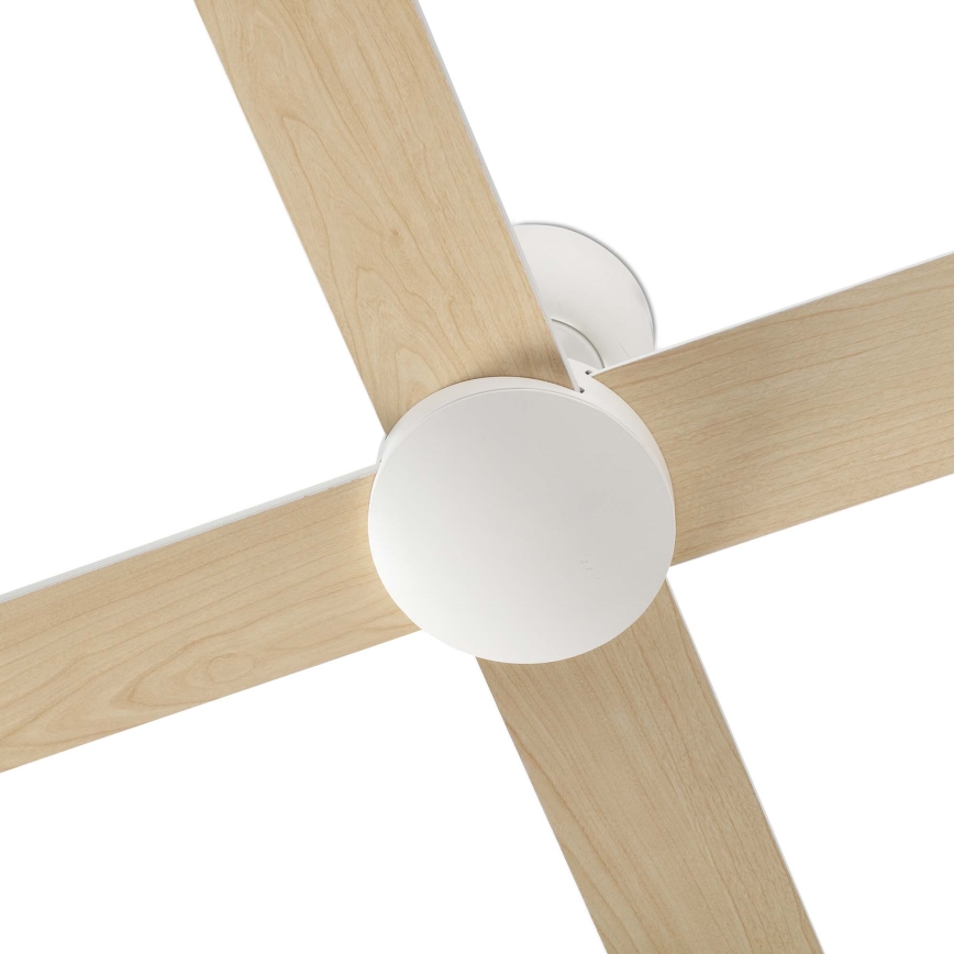 Ventilator LED de tavan FARO 34355WT RUDDER L alb/bej d. 132 cm Wi-Fi Tuya + telecomandă