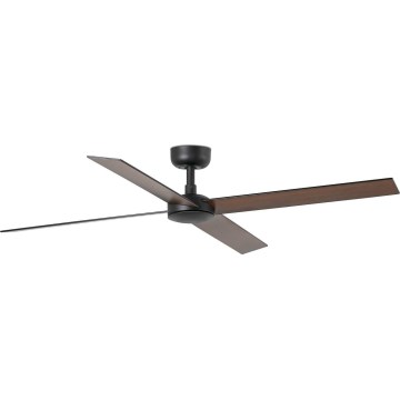 Ventilator LED de tavan FARO 34356WT RUDDER L maro/negru d. 132 cm Wi-Fi Tuya + telecomandă