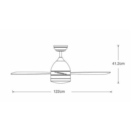 Ventilator LED dimabil de tavan Lucci air 513072 VECTOR LED/25W/230V 3000/4200/6500K alb + telecomandă