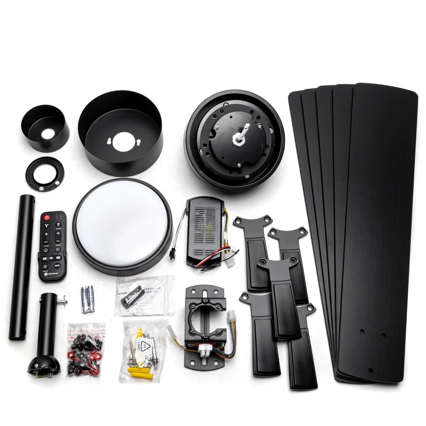 Ventilator LED dimabil de tavan Aigostar LED/20W/230V 2700-6500K 132 cm maro + telecomandă