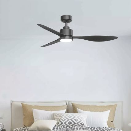 Ventilator LED dimabil de tavan Aigostar LED/20W/230V 2700-6500K 132 cm negru + telecomandă