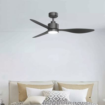 Ventilator LED dimabil de tavan Aigostar LED/20W/230V 2700-6500K 132 cm negru + telecomandă