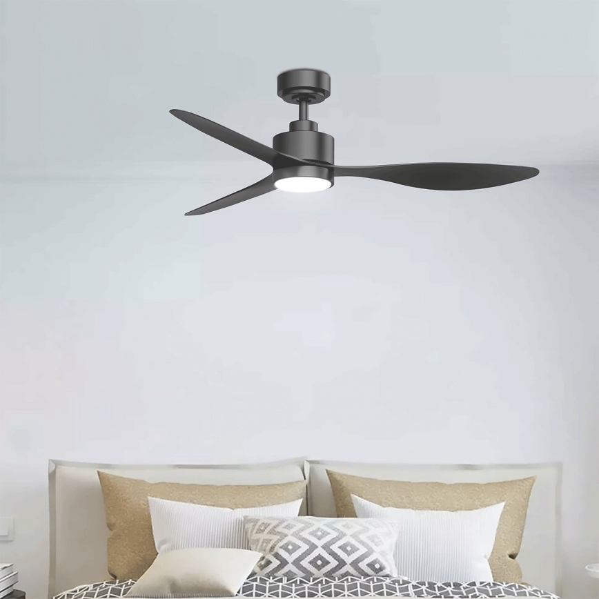 Ventilator LED dimabil de tavan Aigostar LED/20W/230V 2700-6500K 132 cm negru + telecomandă