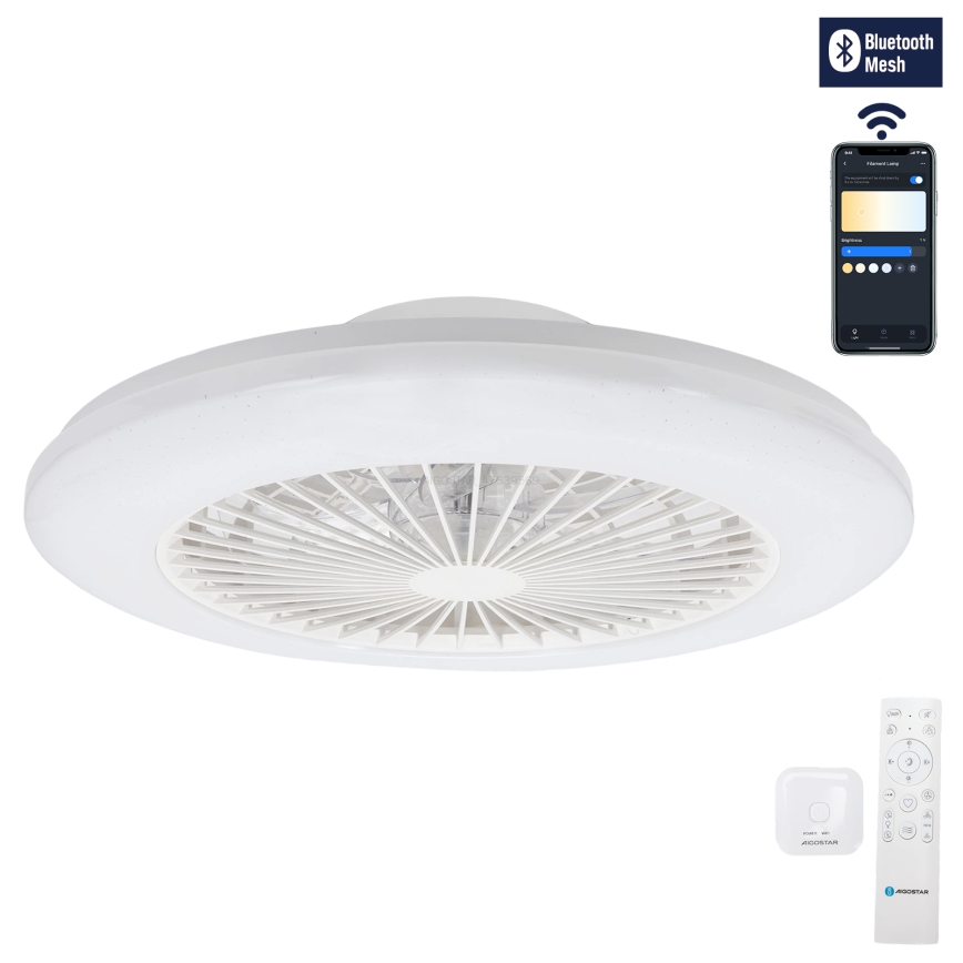 Plafonieră LED dimabilă cu ventilator Aigostar LED/40W/230V 2700-6500K d. 48,5 cm alb + telecomandă