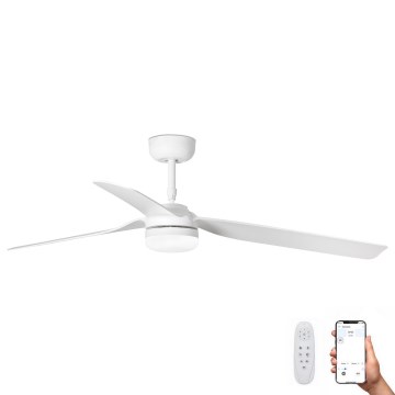 Ventilator LED dimabil de tavan FARO 33814WP-20 PUNT M LED/24W/230V 3000K/4200K/6500K alb d. 130 cm SMART + telecomandă