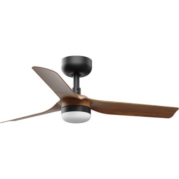 Ventilator LED dimabil de tavan FARO 33823WT-1TW MINI PUNT S LED/10W/230V 2700/4000/6000K maro/negru d. 90 cm Wi-Fi Tuya + telecomandă
