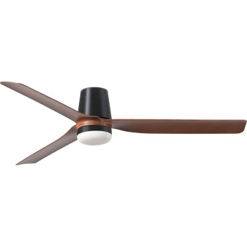 Ventilator LED dimabil de tavan FARO 33831WT-1TW PUNT TUB M LED/18W/230V 3000/4200/6500K maro/negru d. 132 cm Wi-Fi Tuya + telecomandă