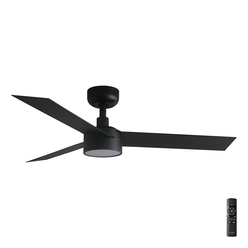 Ventilator LED dimabil de tavan FARO 34289-1TW CRUISER S LED/18W/230V 2700/4000/6500K d. 106 cm negru + telecomandă