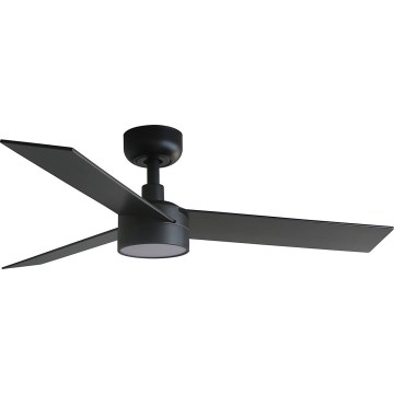Ventilator LED dimabil de tavan FARO 34296WT-1TW RUDDER S LED/18W/230V 2700/4350/6000K negru/maro d. 106 cm Wi-Fi Tuya + telecomandă