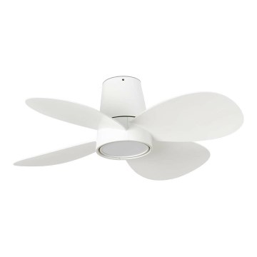 Ventilator LED dimabil de tavan FARO 34315WT KLOVER TUB S LED/20W/230V 2700/4000/6500K alb d. 80 cm Wi-Fi Tuya + telecomandă
