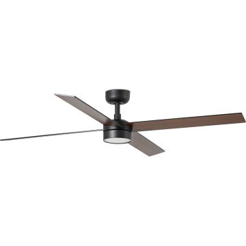 Ventilator LED dimabil de tavan FARO 34356WT-1TW RUDDER L LED/18W/230V 2700/4350/6000K maro/negru d. 132 cm Wi-Fi Tuya + telecomandă