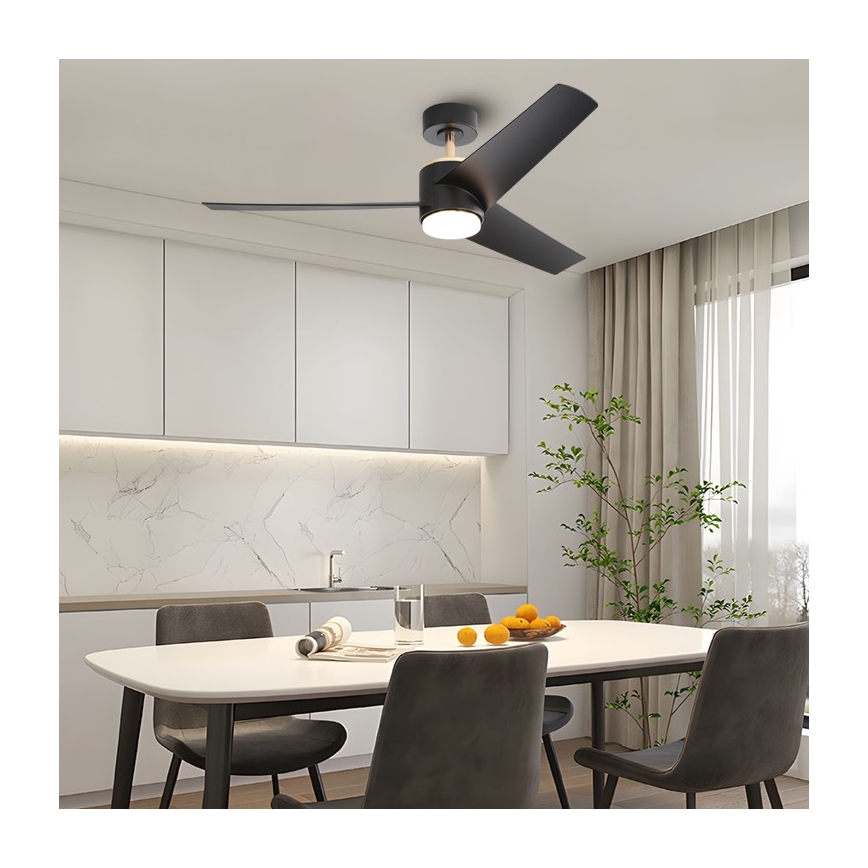 Ventilator LED dimabil de tavan Immax NEO 07280L BEAUTY LED/18W/230V Wi-Fi Tuya negru + telecomandă