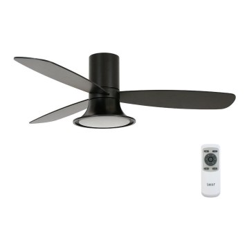 Ventilator LED dimabil de tavan Lucci Air 210662 FLUSSO 1xGX53/18W/230V lemn/negru + telecomandă