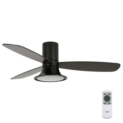 Ventilator LED dimabil de tavan Lucci Air 210662 FLUSSO 1xGX53/18W/230V lemn/negru + telecomandă