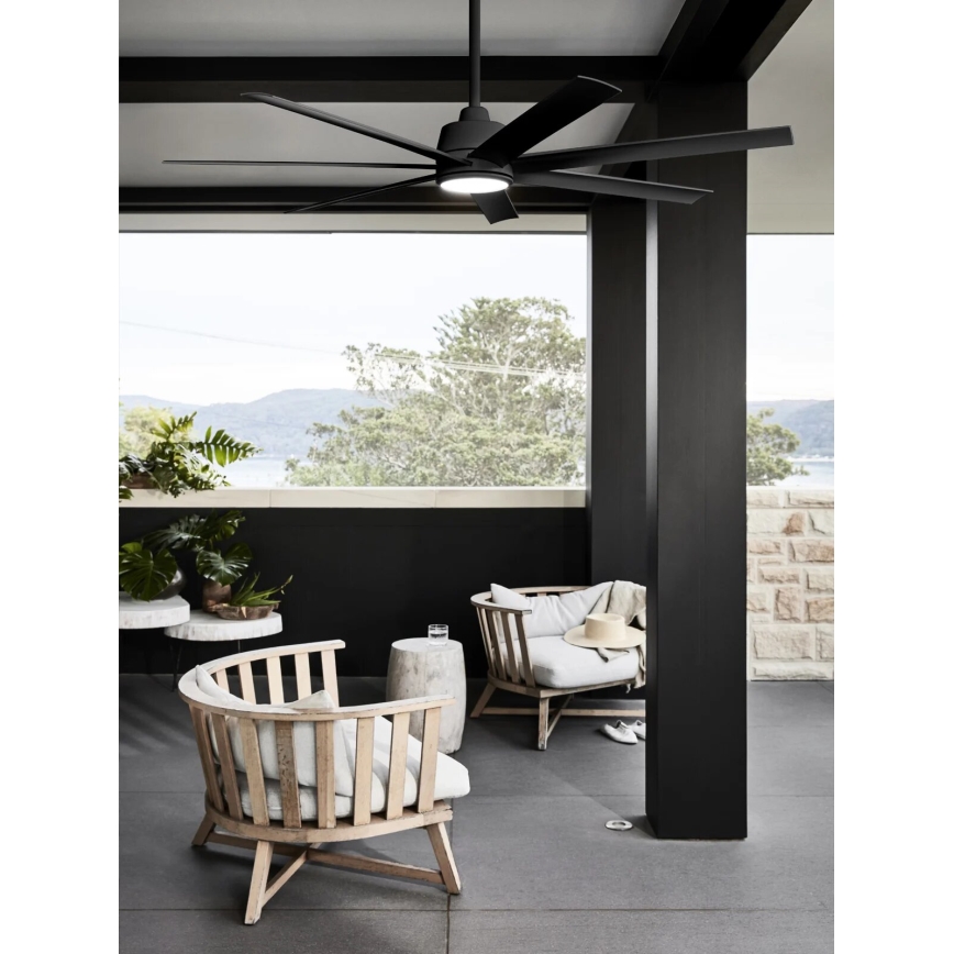 Ventilator LED dimabil de tavan Lucci Air 21318349 ATLANTA 1xGX53/12W/230V d. 142 cm negru + telecomandă