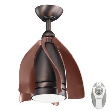 Ventilator LED dimabil de tavan TERNA 10W/230V bronz/maro + telecomandă