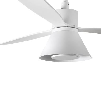 Ventilator LED dimabil de tavan FARO 33760WT-22 AMELIA L CONE LED/20W/230V 2700/3500/5000K alb d. 132 cm Wi-Fi Tuya + telecomandă