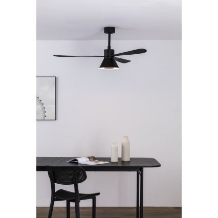 Ventilator LED dimabil de tavan FARO 33761WT-23 AMELIA L CONE LED/20W/230V 2700/3500/5000K negru d. 132 cm Wi-Fi Tuya + telecomandă