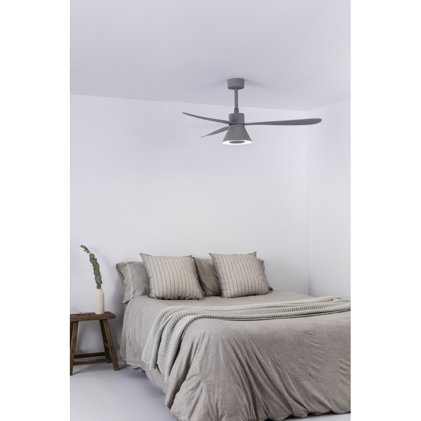 Ventilator LED dimabil de tavan FARO 33762WT-24 AMELIA L CONE LED/20W/230V 2700/3500/5000K gri d. 132 cm Wi-Fi Tuya + telecomandă