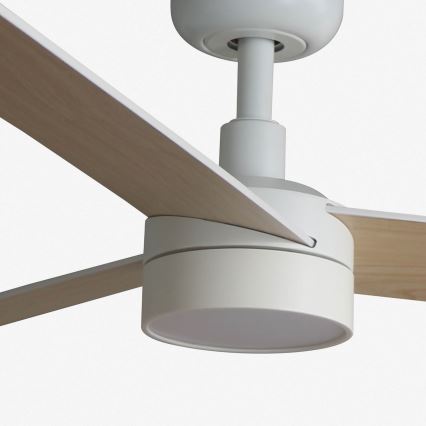 Ventilator LED dimabil de tavan FARO 34295WT-1TW RUDDER S LED/18W/230V 2700/4350/6000K alb/bej d. 106 cm Wi-Fi Tuya + telecomandă