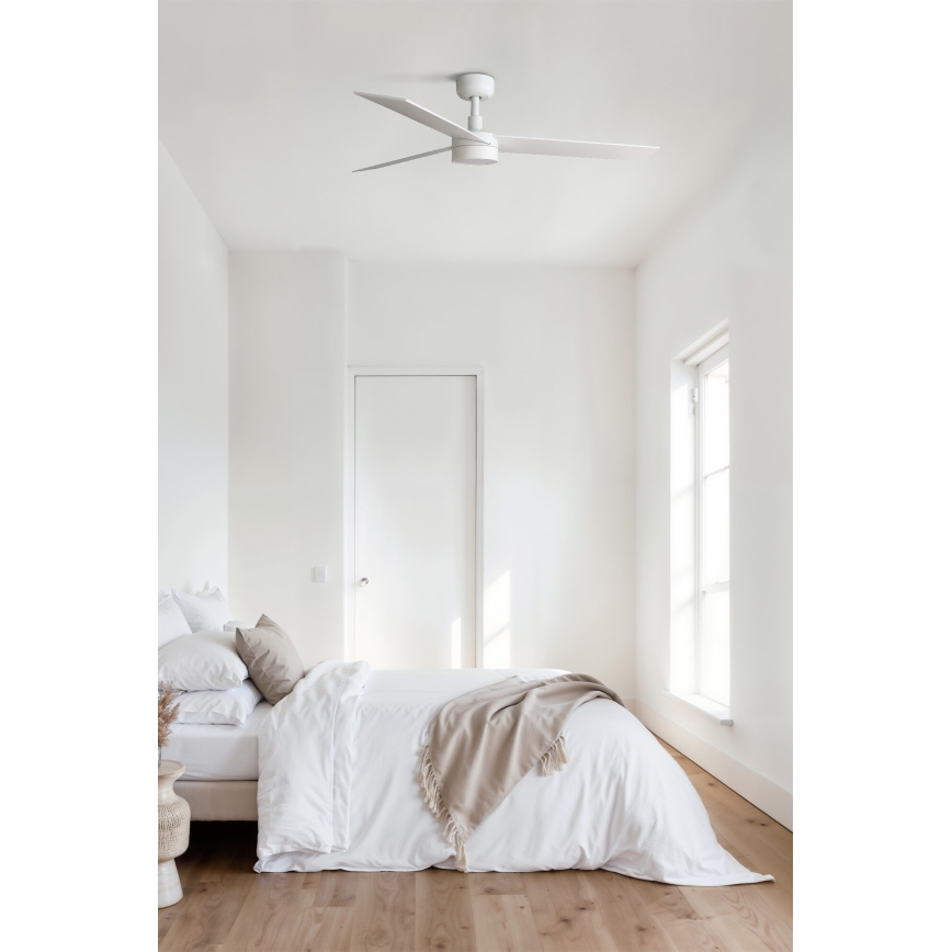 Ventilator LED dimabil de tavan FARO 34297WT-1TW RUDDER L LED/18W/230V 2700/4350/6000K alb d. 132 cm Wi-Fi Tuya + telecomandă