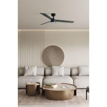 Ventilator LED dimabil FARO 34298-1TW RUDDER L LED/20W/230V 2700/4000/6500K d. 132 cm + telecomandă