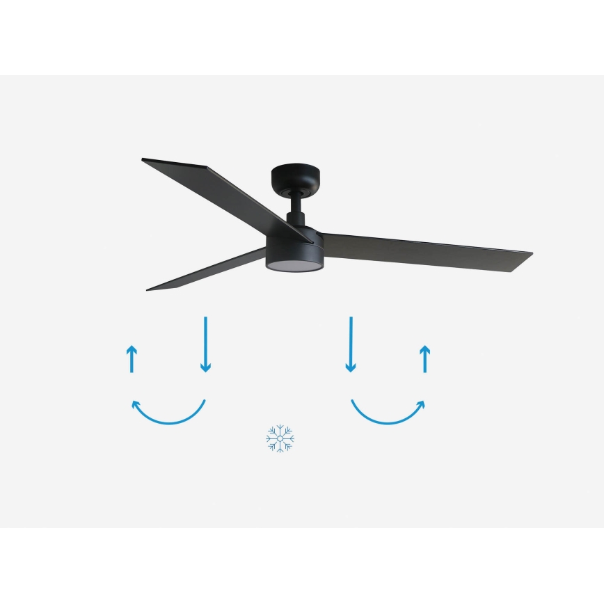 Ventilator LED dimabil FARO 34298-1TW RUDDER L LED/20W/230V 2700/4000/6500K d. 132 cm + telecomandă