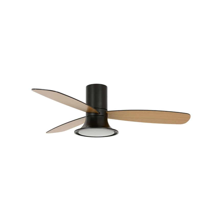 Ventilator LED dimabil de tavan Lucci Air 210662 FLUSSO 1xGX53/18W/230V lemn/negru + telecomandă