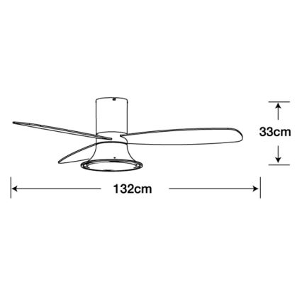 Ventilator LED dimabil de tavan Lucci Air 210662 FLUSSO 1xGX53/18W/230V lemn/negru + telecomandă