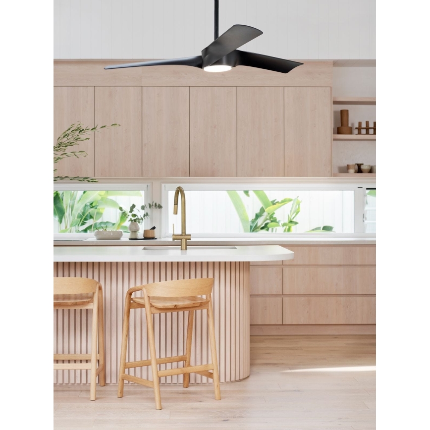 Ventilator LED dimabil de tavan Lucci air 213358 LINE 1xGX53/12W/230V negru + telecomandă