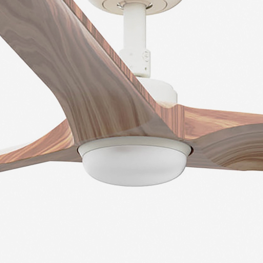 FARO 33810-1TW - Ventilator de tavan LED reglabil HEYWOOD L, LED/10W/230V/2700/3000/4000K, lemn/alb, Ø 132 cm + telecomandă