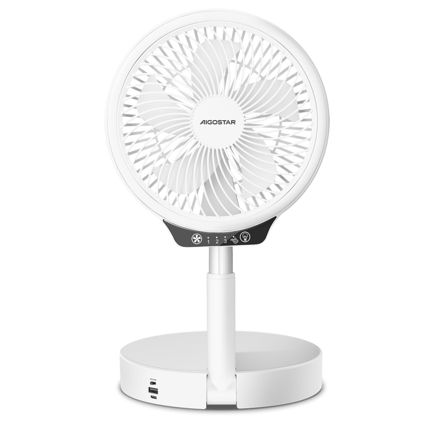 Ventilator LED pliabil fără fir cu port USB 6,5W/5V Aigostar