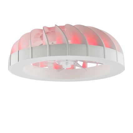 Ventilator LED RGBW dimabil de tavan cu lumină Brilliant FANORA LED/30W/230V 2700-6500K d. 46 cm alb + telecomandă
