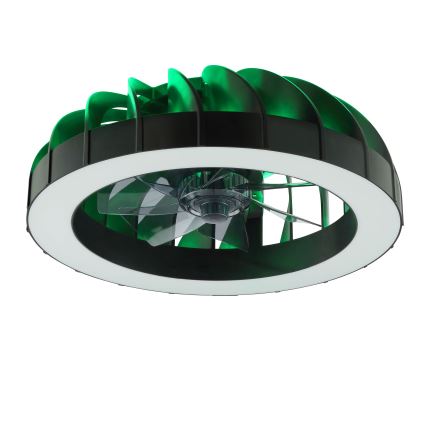 Ventilator LED RGBW dimabil de tavan cu lumină Brilliant FANORA LED/30W/230V 2700-6500K d. 46 cm negru + telecomandă