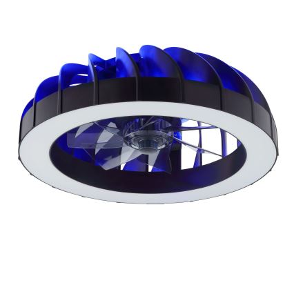 Ventilator LED RGBW dimabil de tavan cu lumină Brilliant FANORA LED/30W/230V 2700-6500K d. 46 cm negru + telecomandă