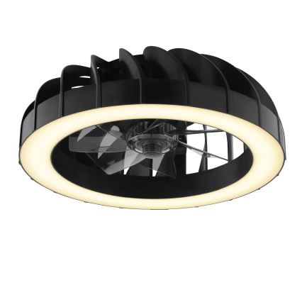 Ventilator LED RGBW dimabil de tavan cu lumină Brilliant FANORA LED/30W/230V 2700-6500K d. 46 cm negru + telecomandă