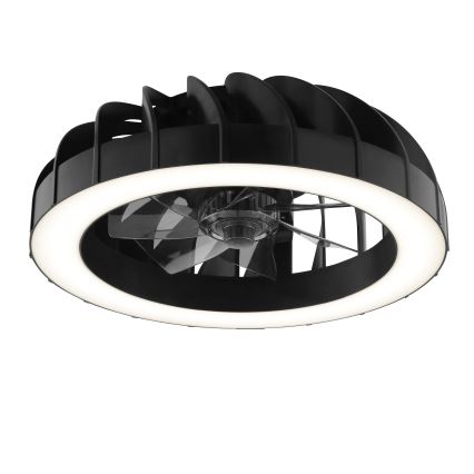 Ventilator LED RGBW dimabil de tavan cu lumină Brilliant FANORA LED/30W/230V 2700-6500K d. 46 cm negru + telecomandă