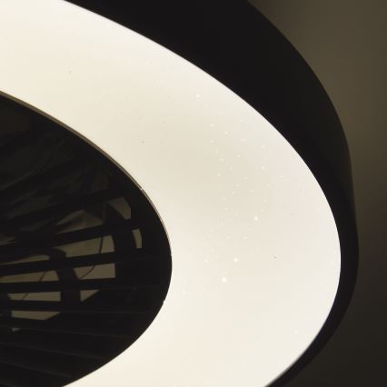 Ventilator LED RGBW dimabil de tavan Brilliant MAZZARO LED/24W/230V 3000-6500K d. 58 cm negru + telecomandă