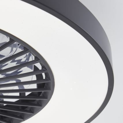Ventilator LED RGBW dimabil de tavan Brilliant MAZZARO LED/24W/230V 3000-6500K d. 58 cm negru + telecomandă