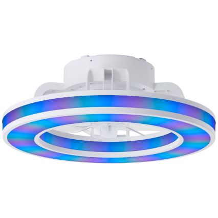 Ventilator LED RGBW dimabil de tavan Brilliant MONDELLO LED/26W/230V 2700-6500K d. 41,5 cm alb + telecomandă
