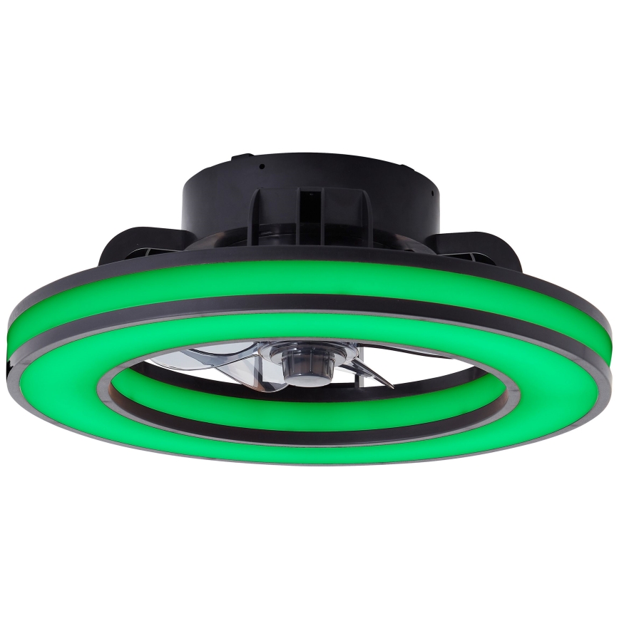 Ventilator LED RGBW dimabil de tavan Brilliant MONDELLO LED/26W/230V 2700-6500K d. 41 cm negru + telecomandă