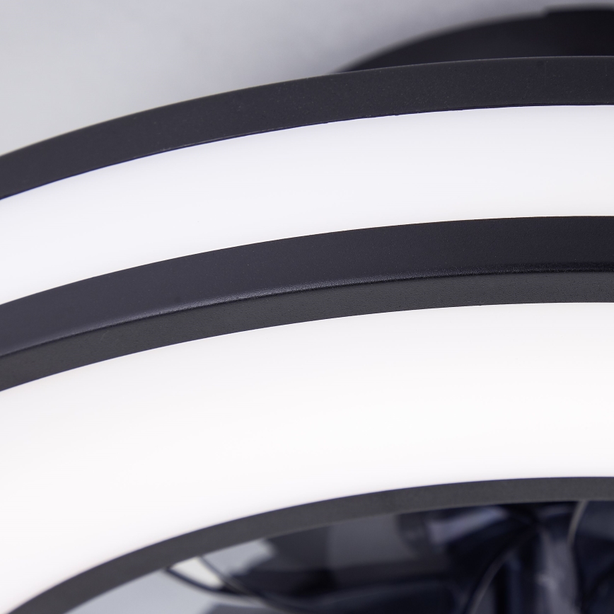 Ventilator LED RGBW dimabil de tavan Brilliant MONDELLO LED/26W/230V 2700-6500K d. 41 cm negru + telecomandă